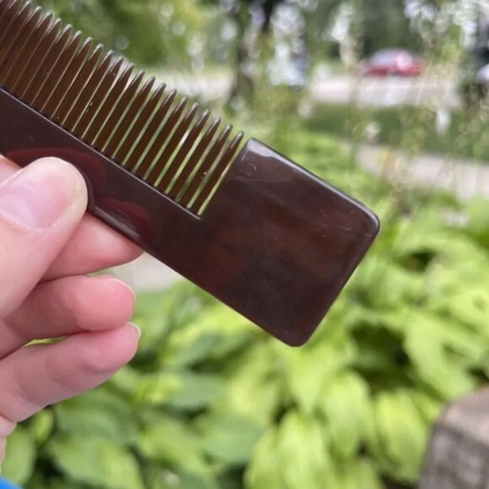 Vintage Hair Comb USA Lucite Hard Plastic Tortoise‎ Shell Print 6